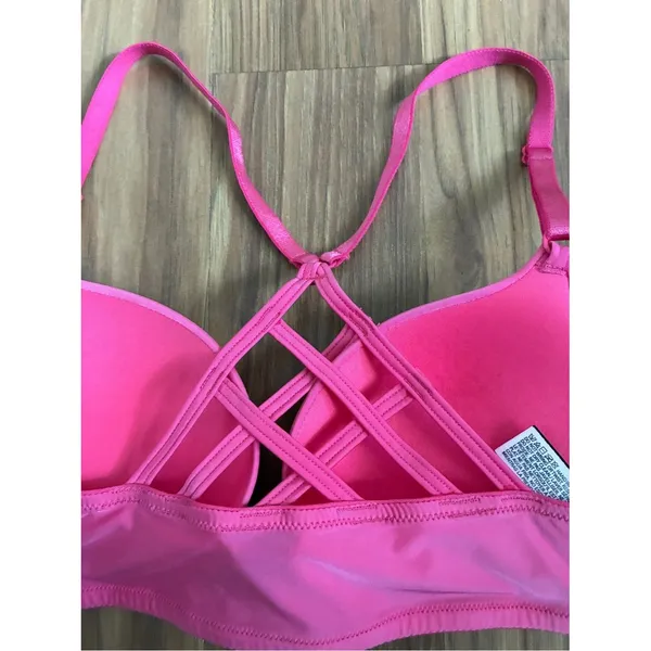 Victoria's Secret Pink Front-Close Push-Up Bra with Strappy Cage Back Size 34A - Image 4
