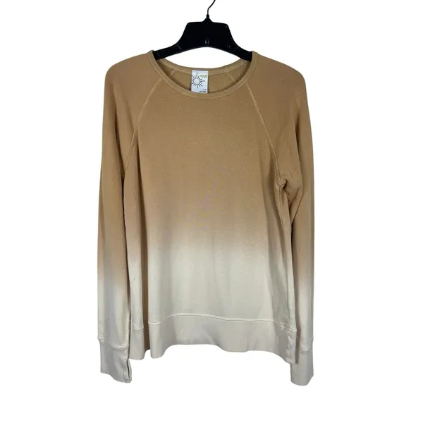 OFFLINE By Aerie Sweatshirt M Tan Cream Ombre Graphic Pullover Athleisure NWT - Image 3