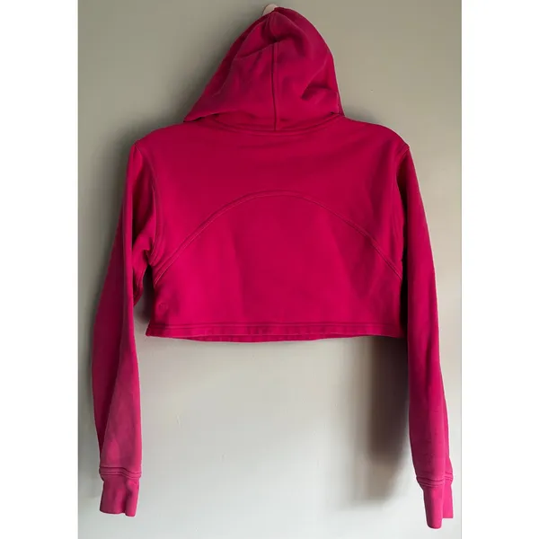 Lululemon Cropped Hoodie Size 0 Hot Pink Sweatshirt Pullover - Image 6