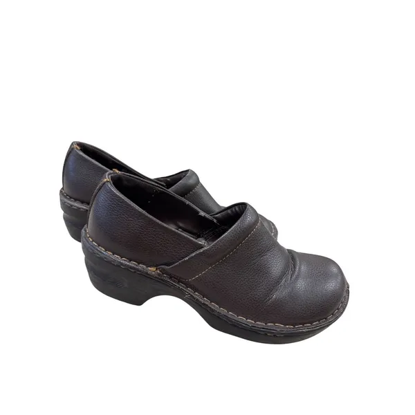 Sonoma Womens Brown Leather Clogs Mules 7.5M SKU 7181 - Image 4