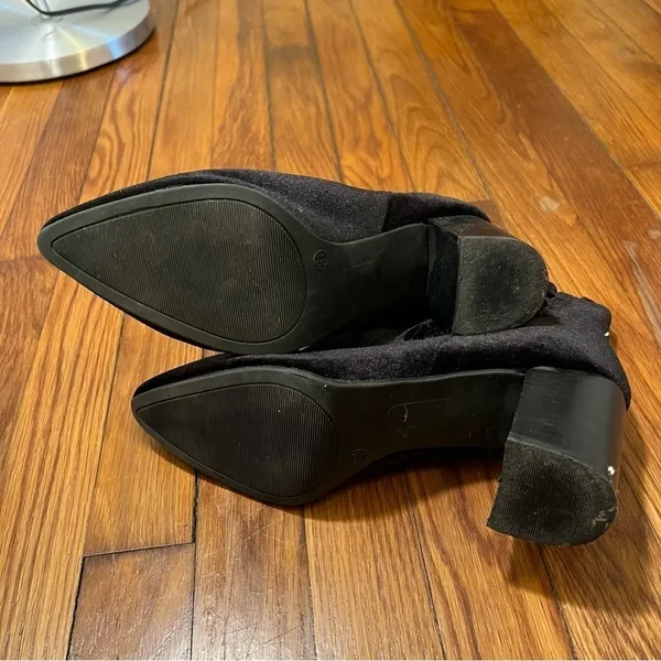 14th & Union Womens Size 8.5 Blain Velvet Ankle Boot Black Heeled Bootie Pointed - Image 10