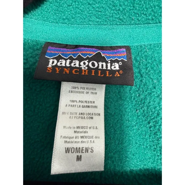 Patagonia Synchilla Green Fleece Zip Vest Women's Size Medium - Image 3