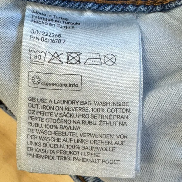 H&M Divided Womens High Waist Mom Jeans Blue Distressed Raw Hem Size 8 06116787 - Image 7