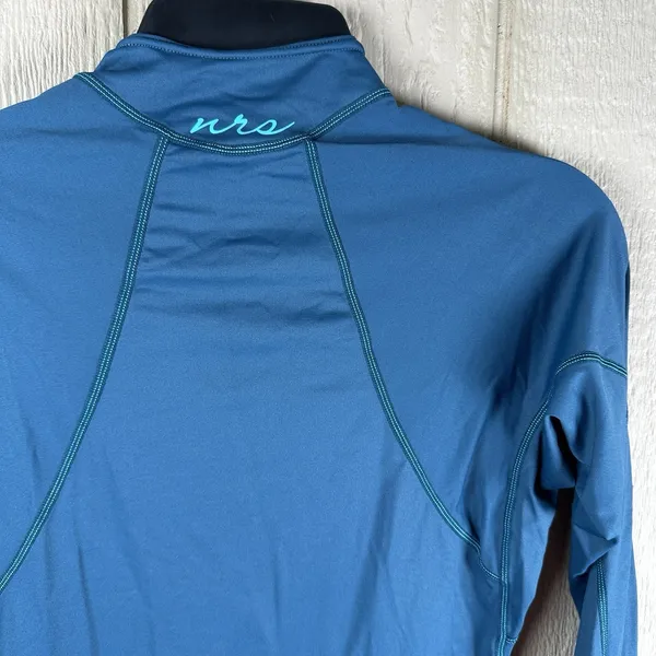 NRS Sun T-Shirt Womens Small Blue UV Protection Long Sleeve UPF 50 Mock Neck - Image 5