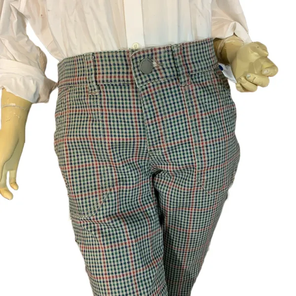 Vintage America Taupe, Red, Blue & Green Plaid Jeans (6) - Image 6