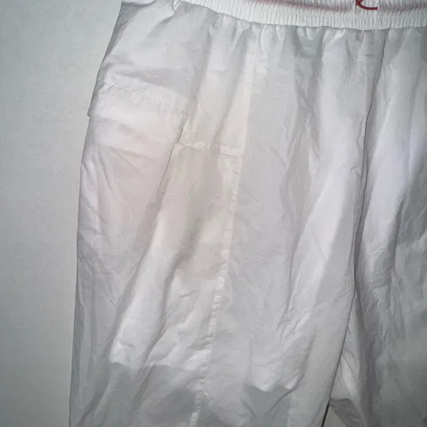 Gymshark Women's White Nylon Jogger Pants M Activewear Lightweight Pockets - Image 5