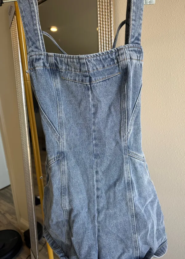 Blue Blush Denim Romper - Image 3
