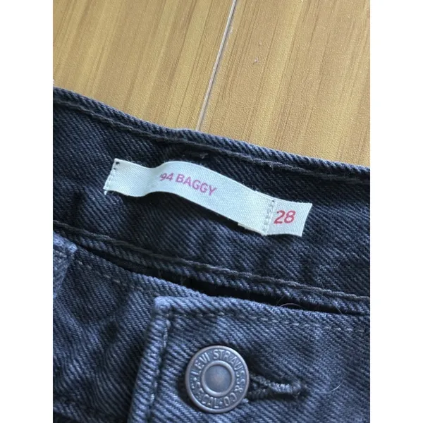 Levis '94 Baggy Jeans Womens 28x31 Black NEW Straight Leg Denim 100% Cotton - Image 9