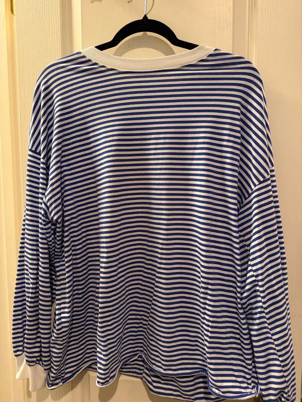 Blue striped long sleeve top - Image 2
