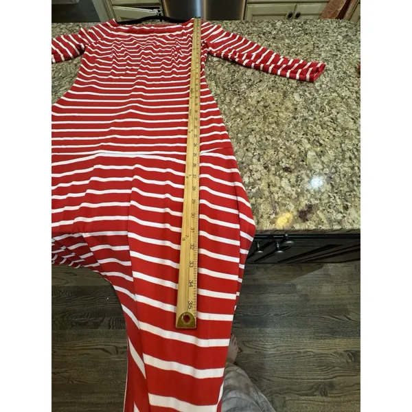 Lauren‎ Ralph Lauren Red Striped Drop Waist Dress Size 2 Nautical Square Neck - Image 8