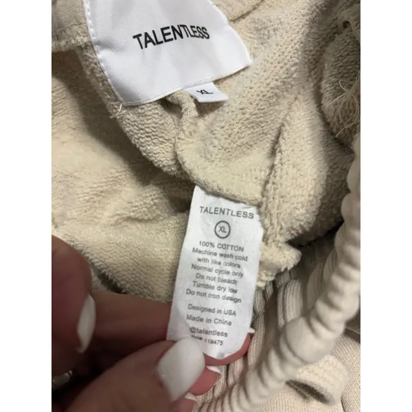 Talentless Heavyweight Classic Shorts Size XL Bone Comfy Sweats Drawstring - Image 4
