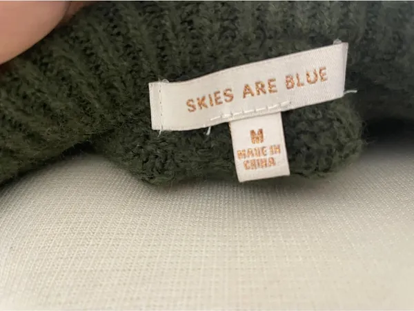 Skies Are Blue Colorblock Crewneck Green Women’s Size M - Image 2