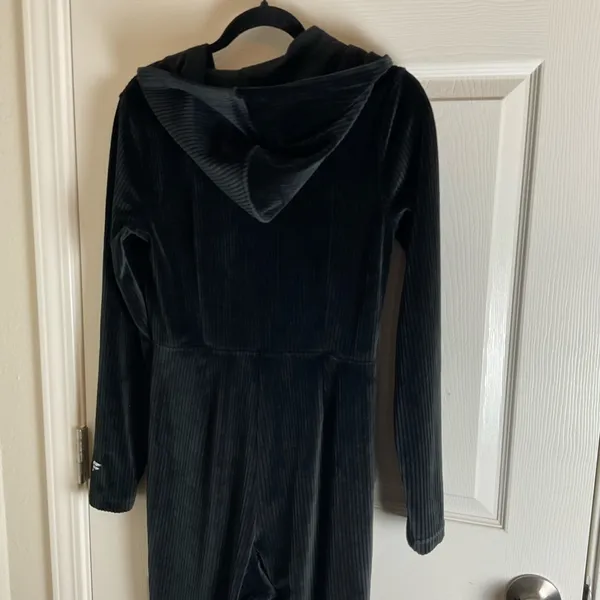 Fabletics Plush Rib Hooded Jumpsuit - Black Woman’s Size Small - Image 7