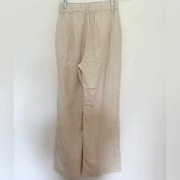 Hollister ultra high rise livvy pants wide leg linen size medium long neutral - Image 3