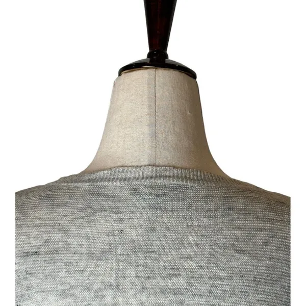 Eileen Fisher Sweater Women Large Gray‎ Organic Linen Dolman Sleeve Pullover - Image 4