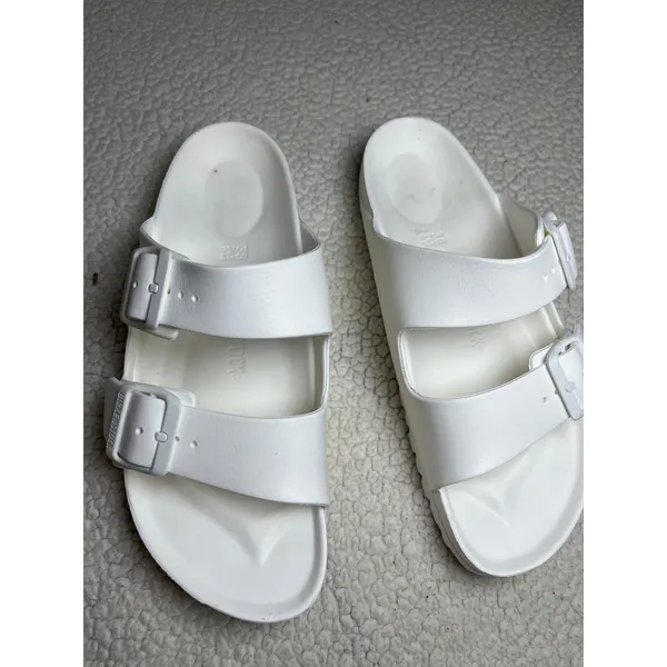 Birkenstock Arizona EVA Sandals White Slip On Water Resistant Size 38 - Image 8