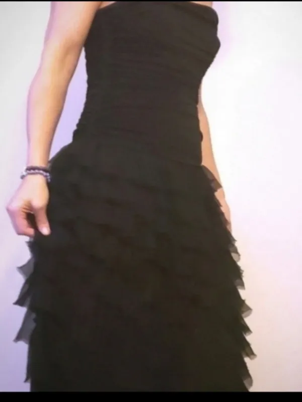BCBG MaxAzria strapless silk fringe gown - Image 2