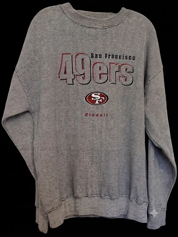 Riddell San Francisco 49ers Houndstooth Crewneck Sweatshirt NFL Gray Black White - Image 11