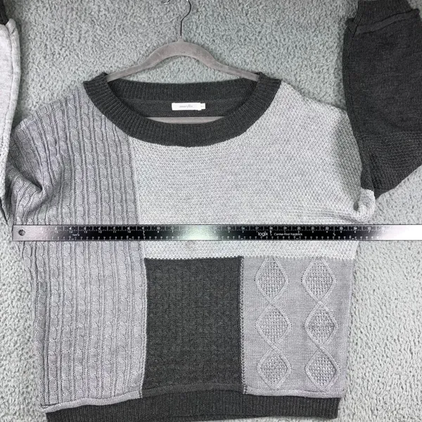 Amaryllis Patchwork Chunky‎ Sweater Women XS/S Cable Knit Academia Lagenlook - Image 6