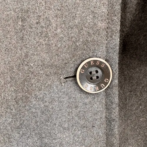 Guess Wool‎ Blend Coat Women M Brown Double Breasted Hooded Vintage Academia - Image 9