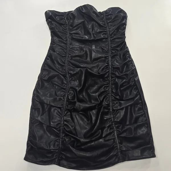 Superdown Lily Ruched Mini Dress in Black Small - Image 3