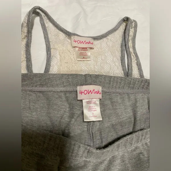40 Wink Nordstrom Gray Pajama Long John Thermal Legging Set S - Image 2