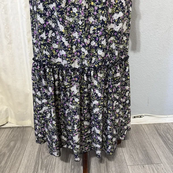 Cottagecore Metrowear Women's Midi Skirt Sz M Floral Lined Tiered‎ Elastic Waist - Image 9