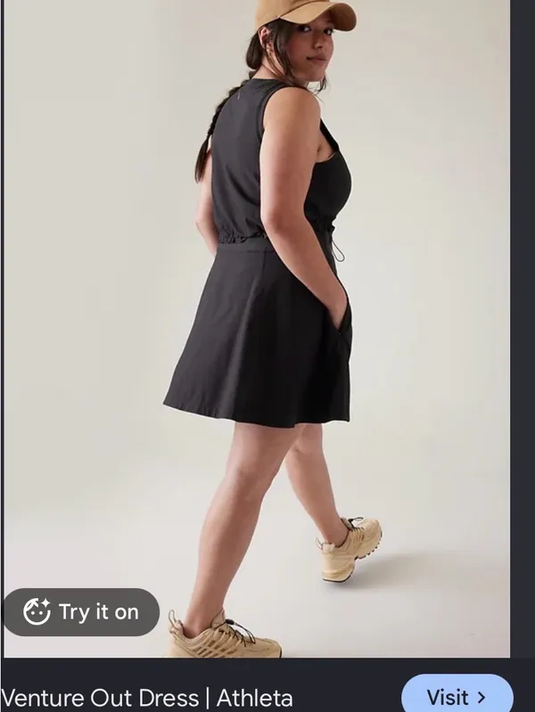 Athleta Venture out Black Zip-Front Tank Active Dress - Image 2