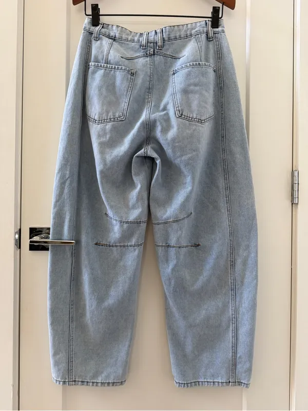 SHEIN Woman Baggy Barrel Jeans Casual Light Blue Size 10 - Image 5