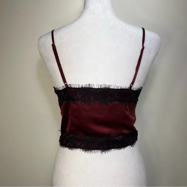 Goth Burgundy Lace Trim Crop Top size XS‎ - Image 9