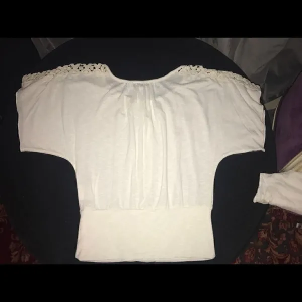 A. Byer‎ White Shirt with Lace Shoulder Det… - Image 4