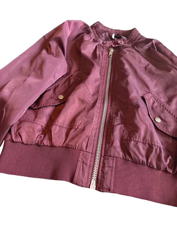 Free People Midnight Bomber Jacket Zip-Down Lightweight Windbreaker Size Small - Image 4