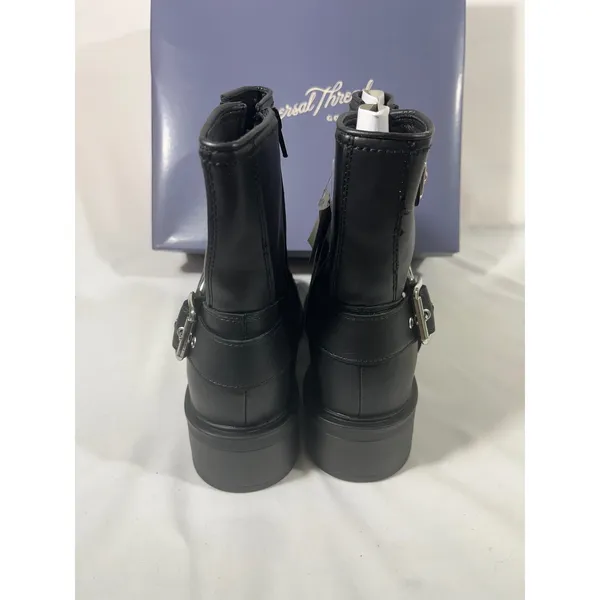 Universal Threads Conner Faux Leather Buckle Moto Boots Memory Foam Black Sz 9 - Image 4
