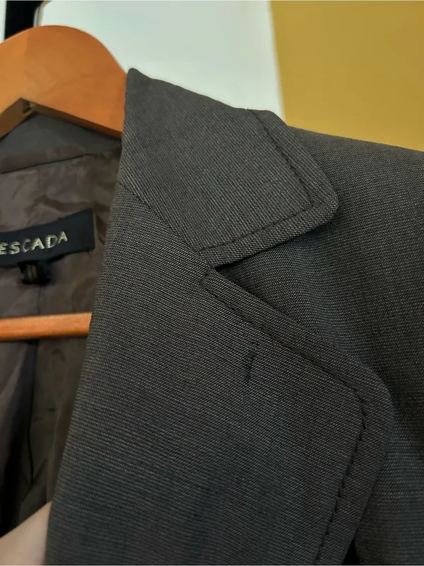 Escada Womens Pure New Wool Tailored Blazer Pants Suit Set Brown Size 36 (Small) - Image 5