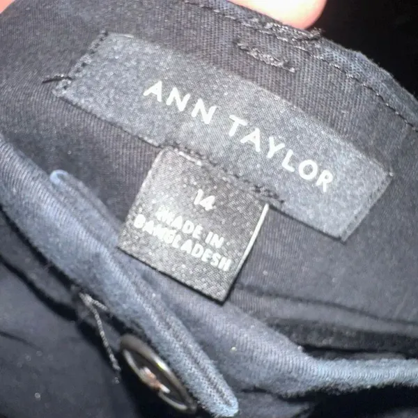 Ann Taylor business casual black minimalist cropped slacks - Image 2