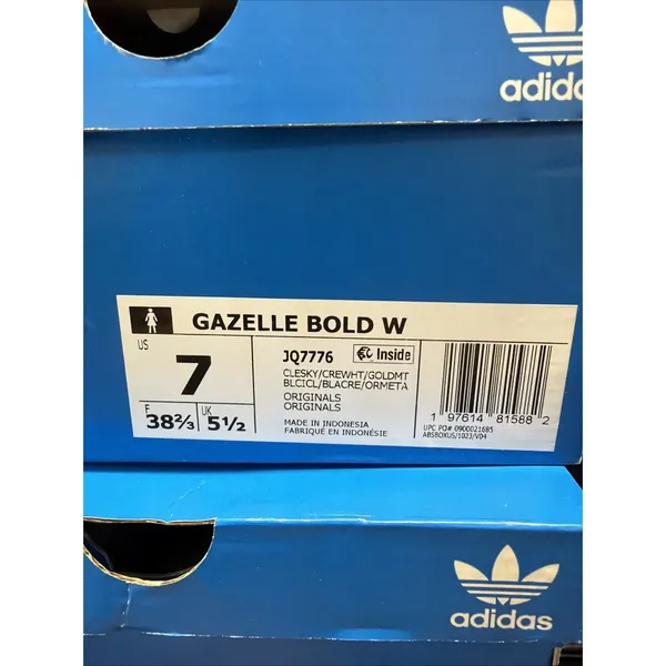 Adidas Originals Gazelle Bold Womens Size 7 Clear Sky Cream White Gum JQ7776 New - Image 9
