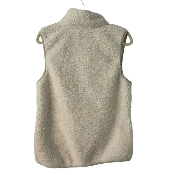 Captivating OU Sherpa Vest Size Large Cream Sooners Football Fall Warm Fuzzy - Image 2