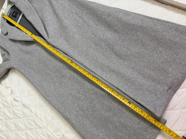 ZARA Gray Long Coat Duster Overcoat Minimalist Quiet Luxury Office Timeless Sz M - Image 6