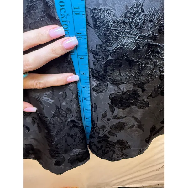 FRNCH Paris Noely Woven Dress Black Floral Jacquard Wrap Midi Medium NWT - Image 9