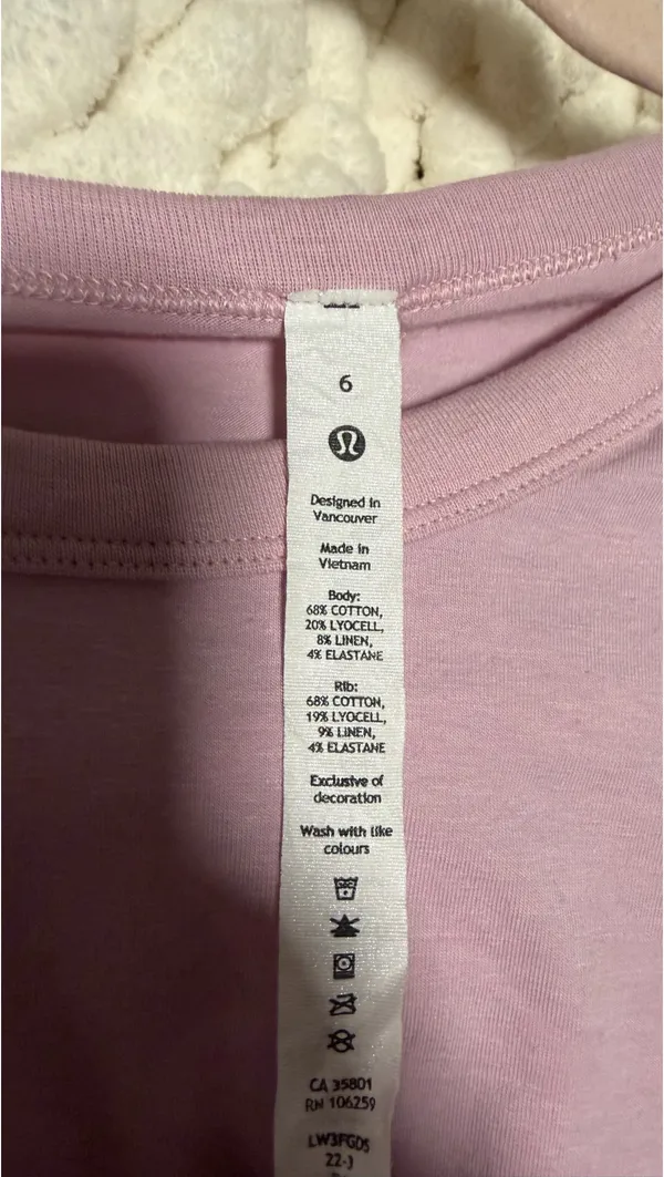 Lululemon Cotton Blend T-Shirt Pink Peony - Image 4