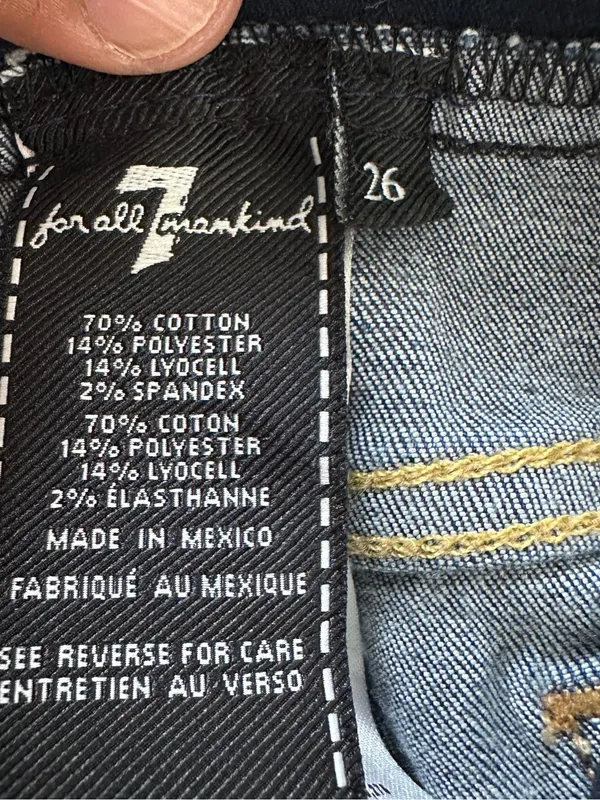 7 For All Mankind Maternity Skinny Jeans Size 26 Dark Wash Full Belly Panel - Image 6