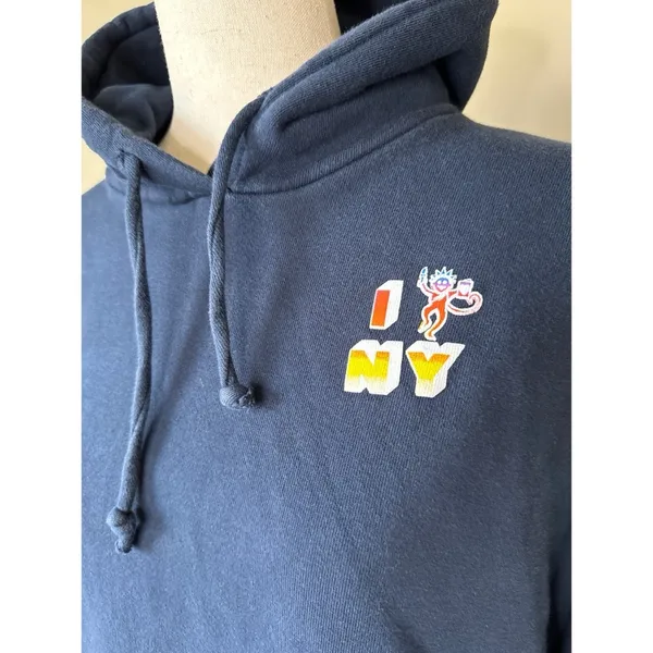 Roller Rabbit Navy Blue NYC Heart Hoodie Size Large - Image 3