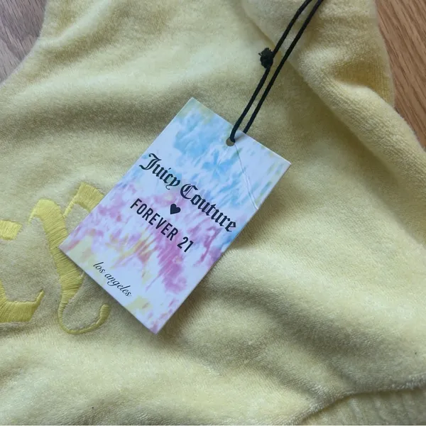 NWT Juicy Couture/Forever 21 Yellow Terry Cloth Cropped Halter Top Size 2X - Image 8