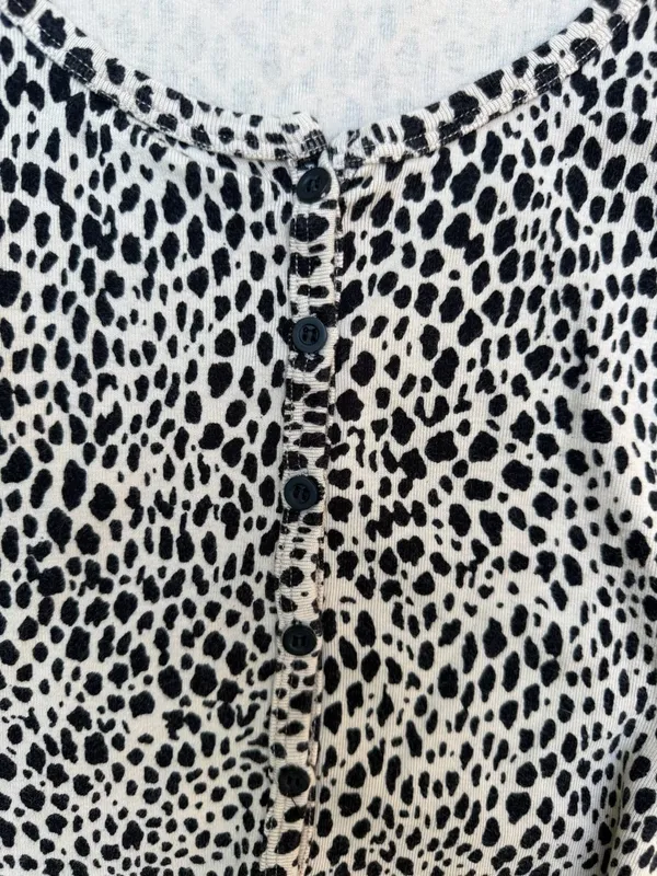 Brandy Melville Leopard Print Button Top - Image 4