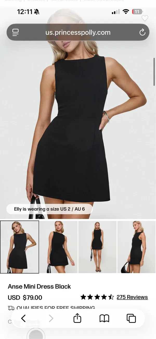 Princess Polly Anse Mini Dress Black - Image 4