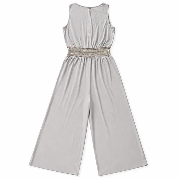 Kori America Lavender Purple‎ Smocked Waist Wide Leg Sleeveless Jumpsuit Small - Image 2