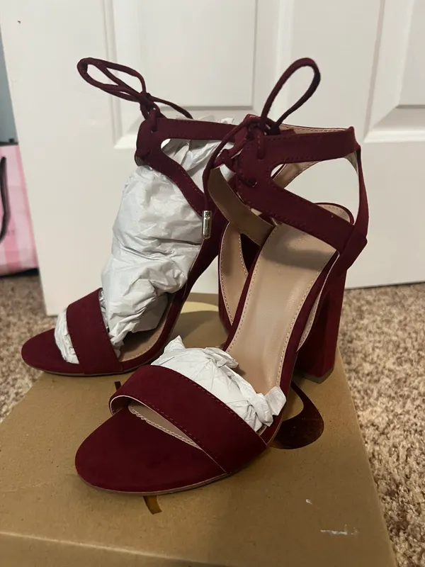 Charlotte Russe Burgundy Velvet Heels - Image 2