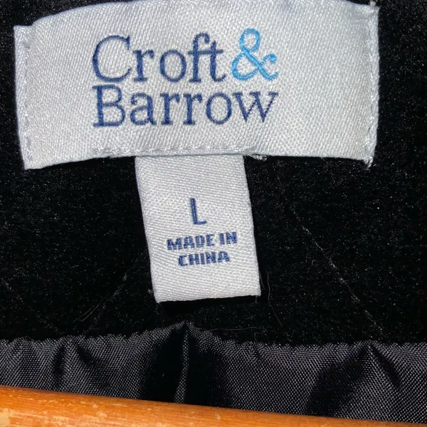 Croft & Barrow Black Quilted Velour Women’s Zip-Up Vest Large - Image 8