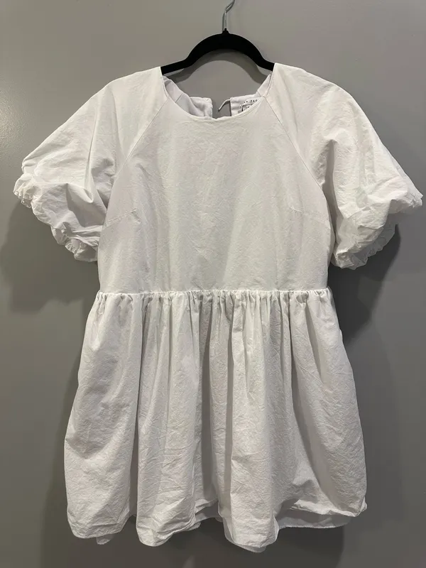 English Factory Short Balloon Sleeve Mini Dress White - Image 6