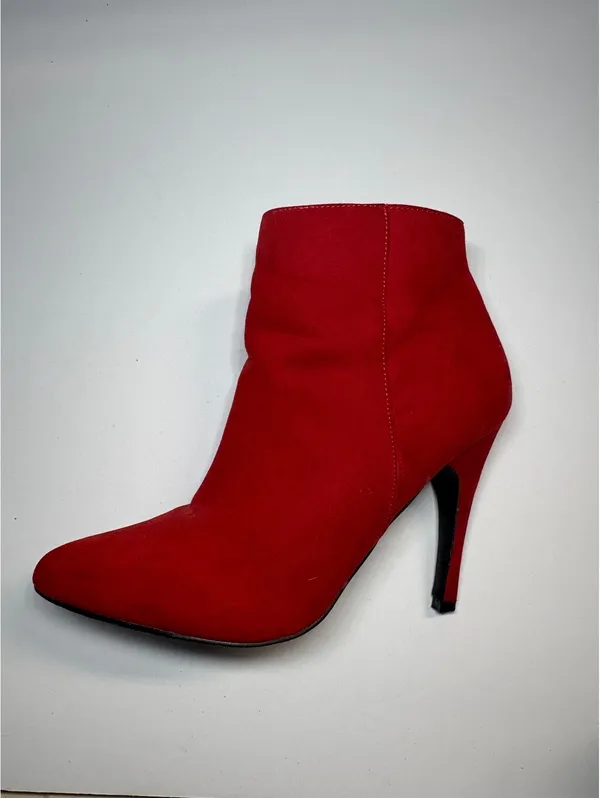 Madden Red Suede Ankle Boots Women’s Size 8 Stiletto Heel Side Zip - Image 9